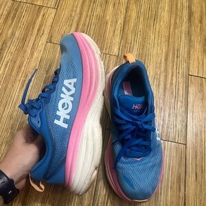 Hoka One One Women's Blue and Pink Athletic Shoes